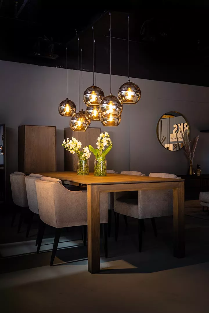 suspension moderne pour salon 8xe27 irisu